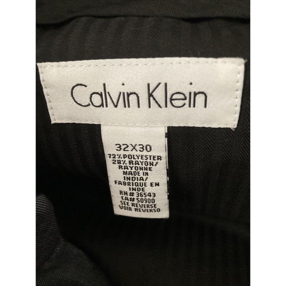 Calvin Klein Dress Pants Mens Size 32x30 Gray Flat Front Polyester Blend - Picture 4 of 10